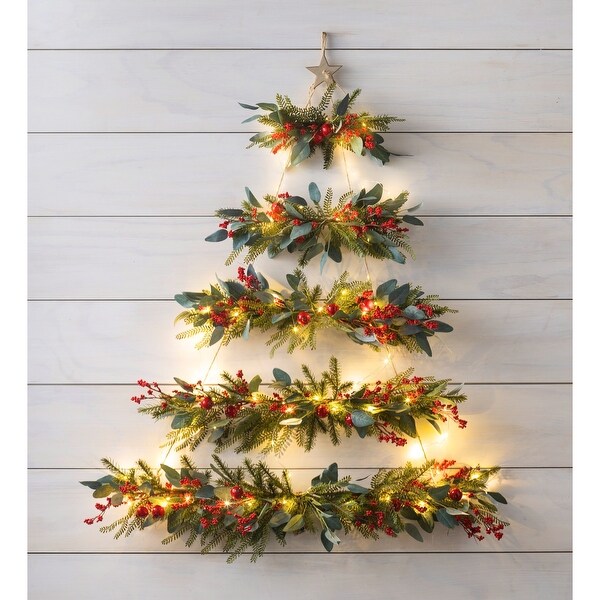 43 in. Lighted Hanging Wall Christmas Tree