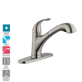 Glacier Bay Market Single-Handle Pull-Out Sprayer Kitchen Faucet in Stainless Steel HD67737-1208D2