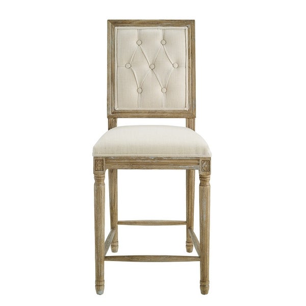 Byron Linen Tufted Counter Stool