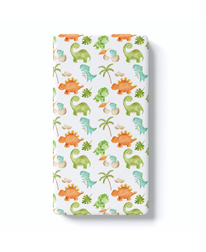 Honey Lemonade Super Soft Fitted Crib Sheet - Dino