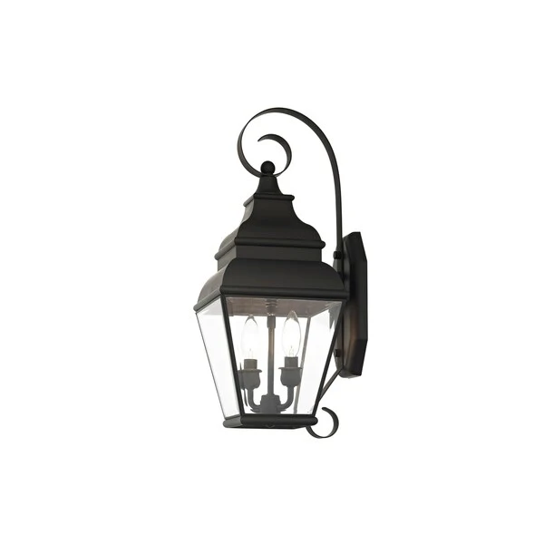 Livex Lighting Exeter 2-Light Black Outdoor Wall Lantern - 8