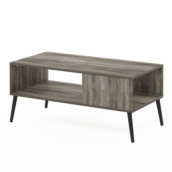 Furinno Claude Mid Century Style Coffee Table with Wood Legs