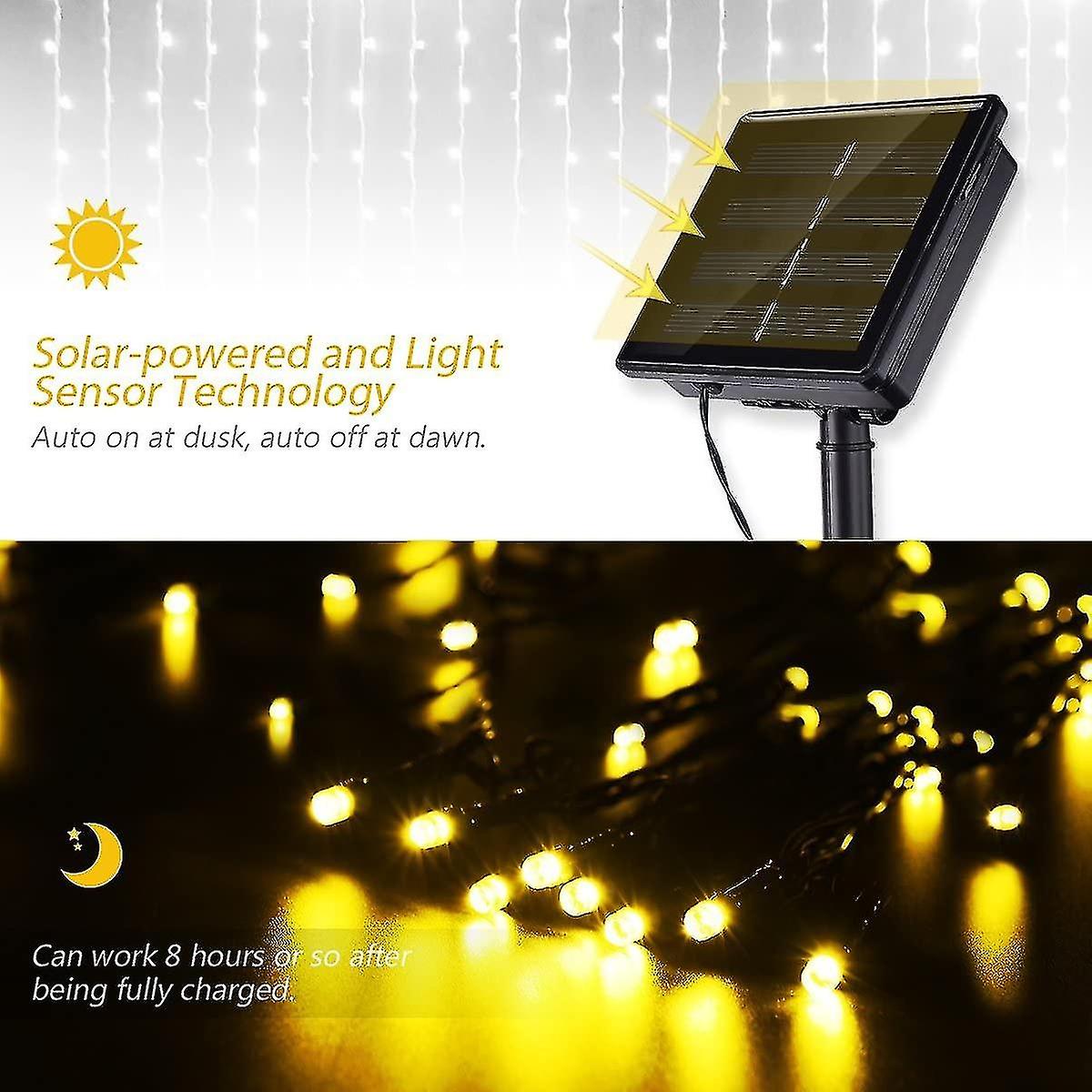 Solar String Light， 200led Waterproof 22m Outdoor String Light With 8 Modes