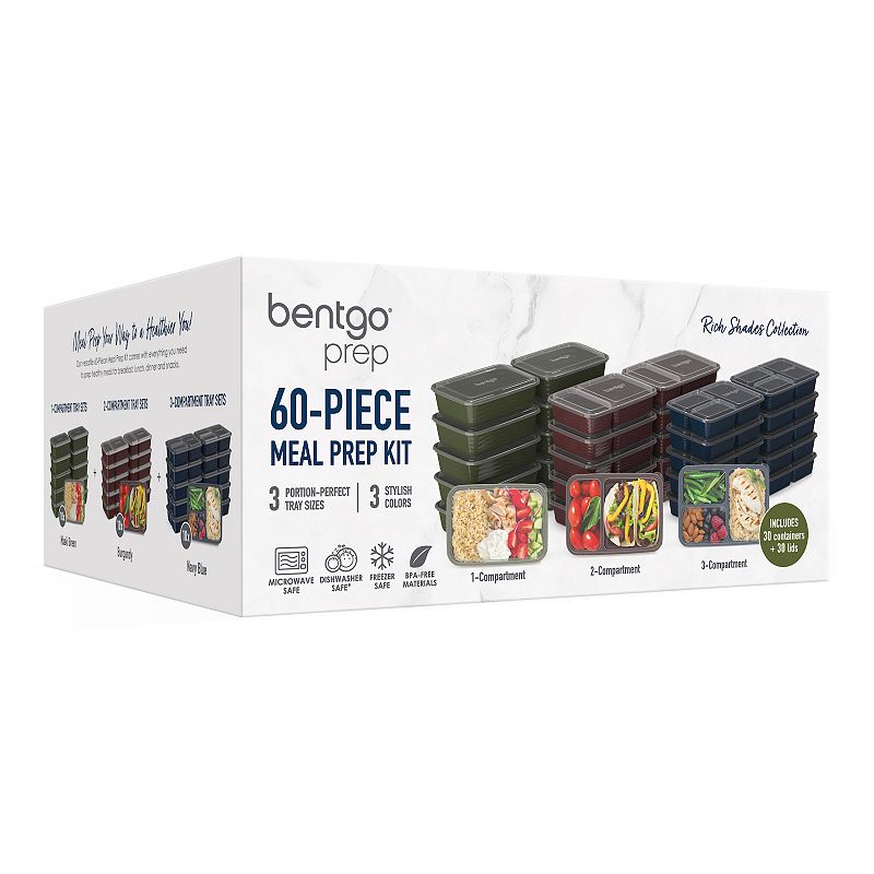 Bentgo Prep Rich Shades Collection 60-Piece Meal Prep Kit