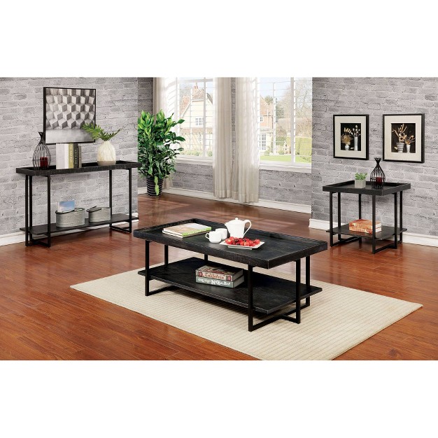 Franda Tray Top Sofa Table Black Mibasics