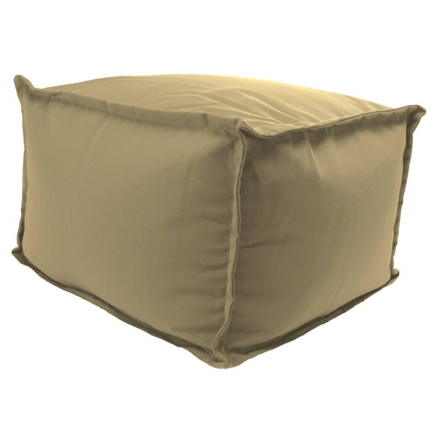 X 25 quot X 17 quot Outdoor Bean Filled Pouf ottoman In Sunbrella Canvas Heather Beige Jordan Manufacturing