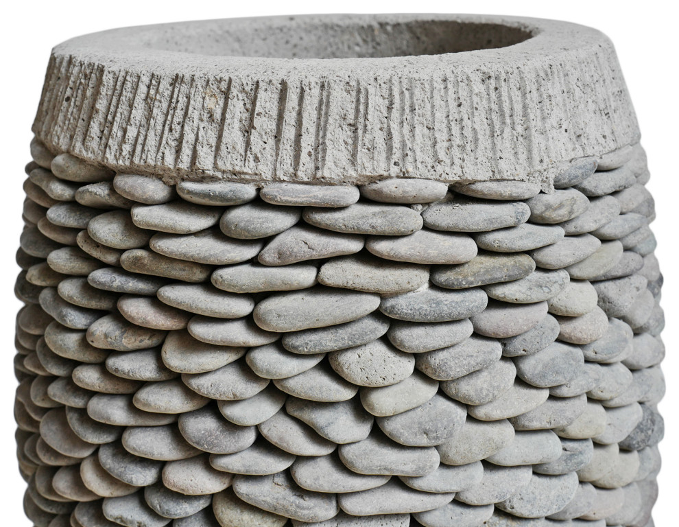 Pebble Stack Planter  Small   Beach Style   Outdoor Pots And Planters   by Design Mix Furniture  Houzz