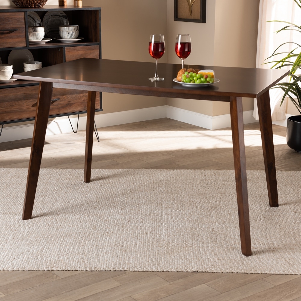 Britte Mid Century Modern Transitional Rectangular Wood Dining Table