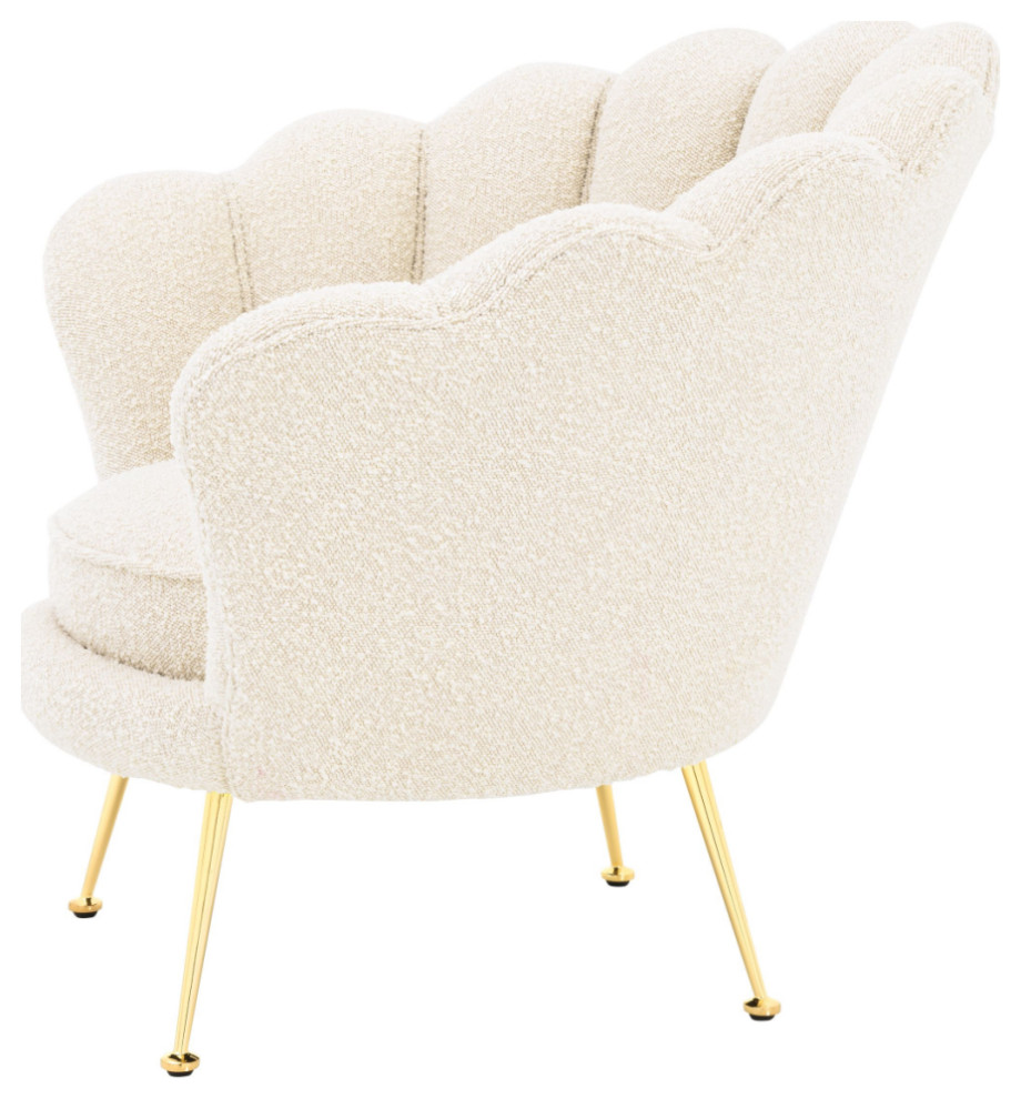 Boucl√© Upholstered Scalloped Accent Chair  Eichholtz Trapezium   Midcentury   Armchairs And Accent Chairs   by Oroa   Distinctive Furniture  Houzz