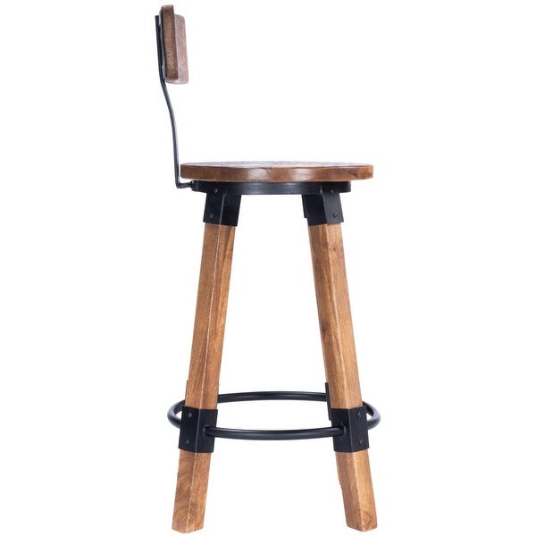 Sturdy Wood and Metal Counter Stool - 37.75