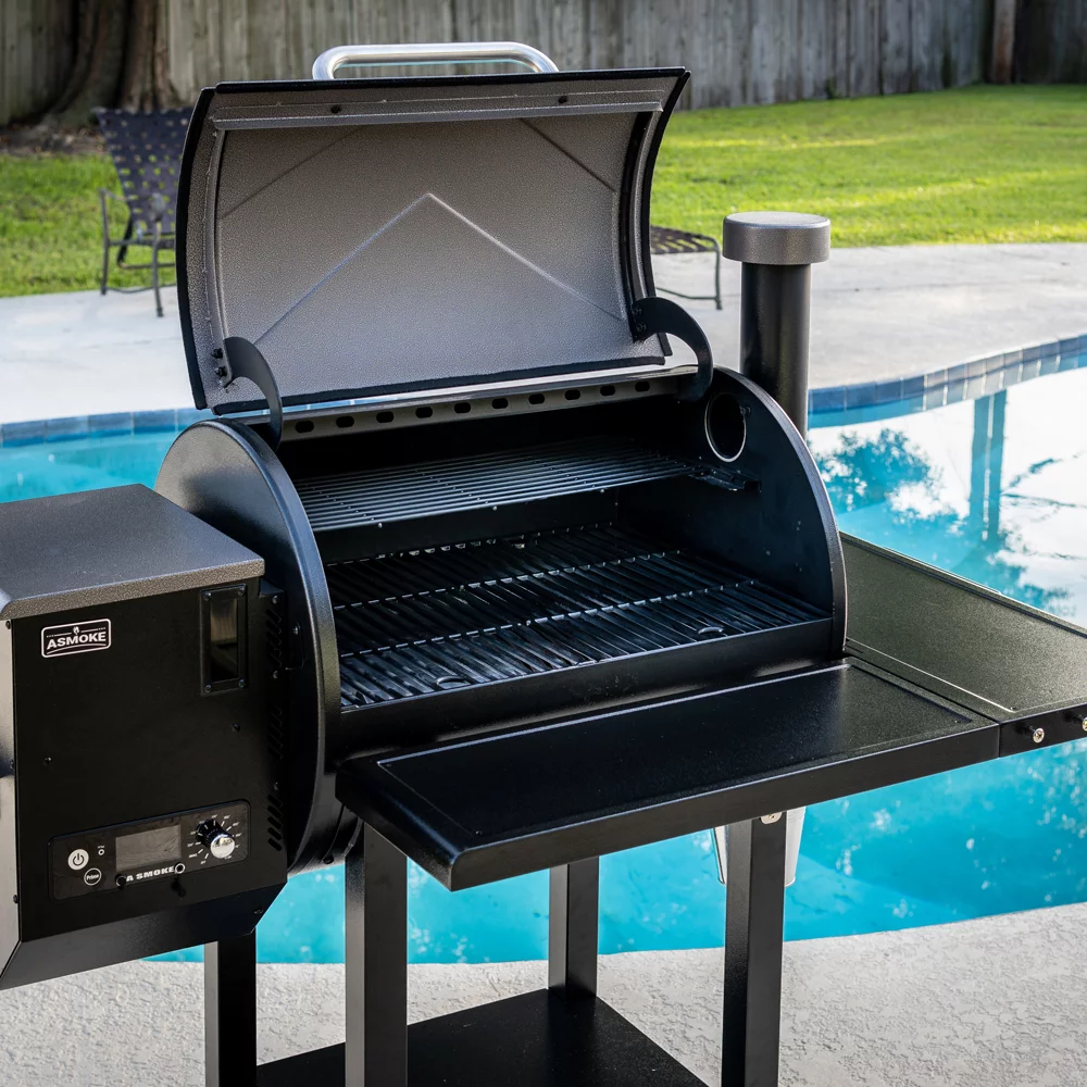 ASMOKE AS660N1 Wood Pellet Grill and Smoker 700 sq. in. with 2 Meat Probes， Chrome