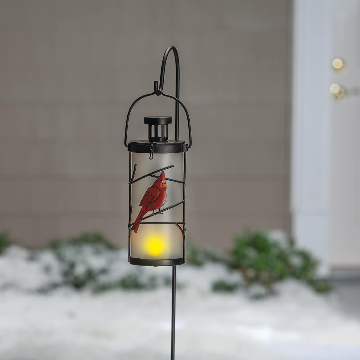 Solar Cardinal Lantern with Hook