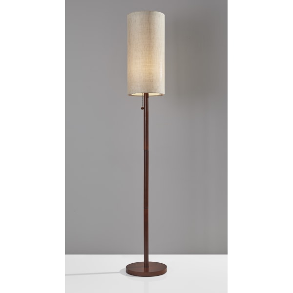 Adesso Hamptons Floor Lamp with a Wooden Base and Walnut Color Finish