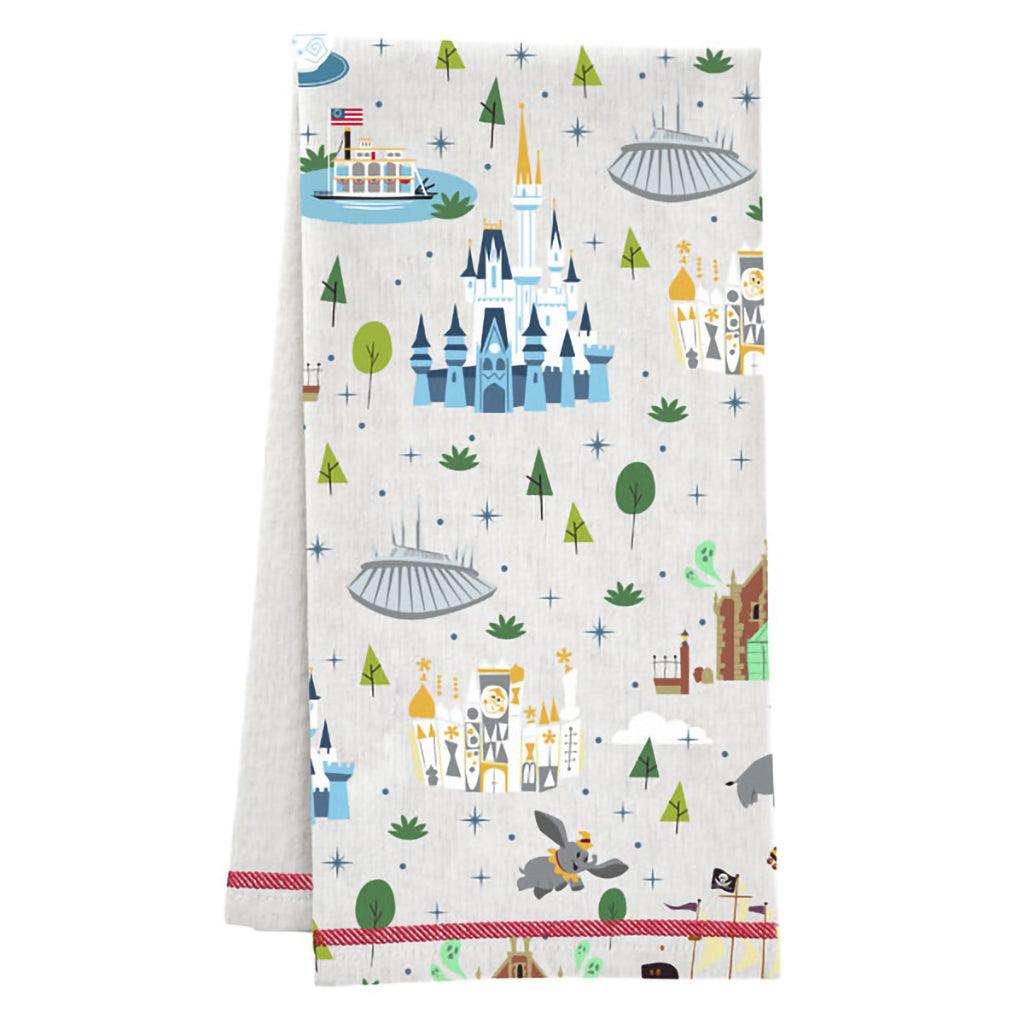 Hallmark  Walt Disney World Resort 50th Anniversary Park Attraction Tea Towel