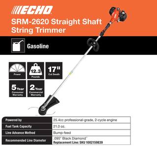 ECHO 25.4 cc Gas 2-Stroke X Series Straight Shaft String Trimmer SRM-2620AA