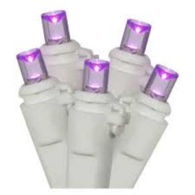 Northlight 50 Purple Led Wide Angle Christmas Lights 16 25 Ft White Wire