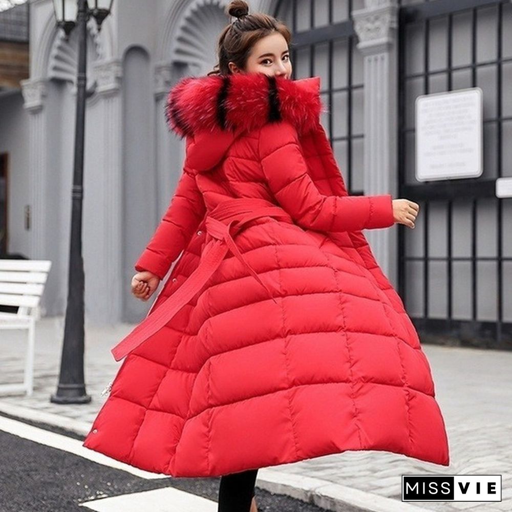 New Fashion Women's Winter Down Coat Clothes Cotton-Padded Thickening Down Casual Winter Coat Long Jacket Down Parka XS-3XL