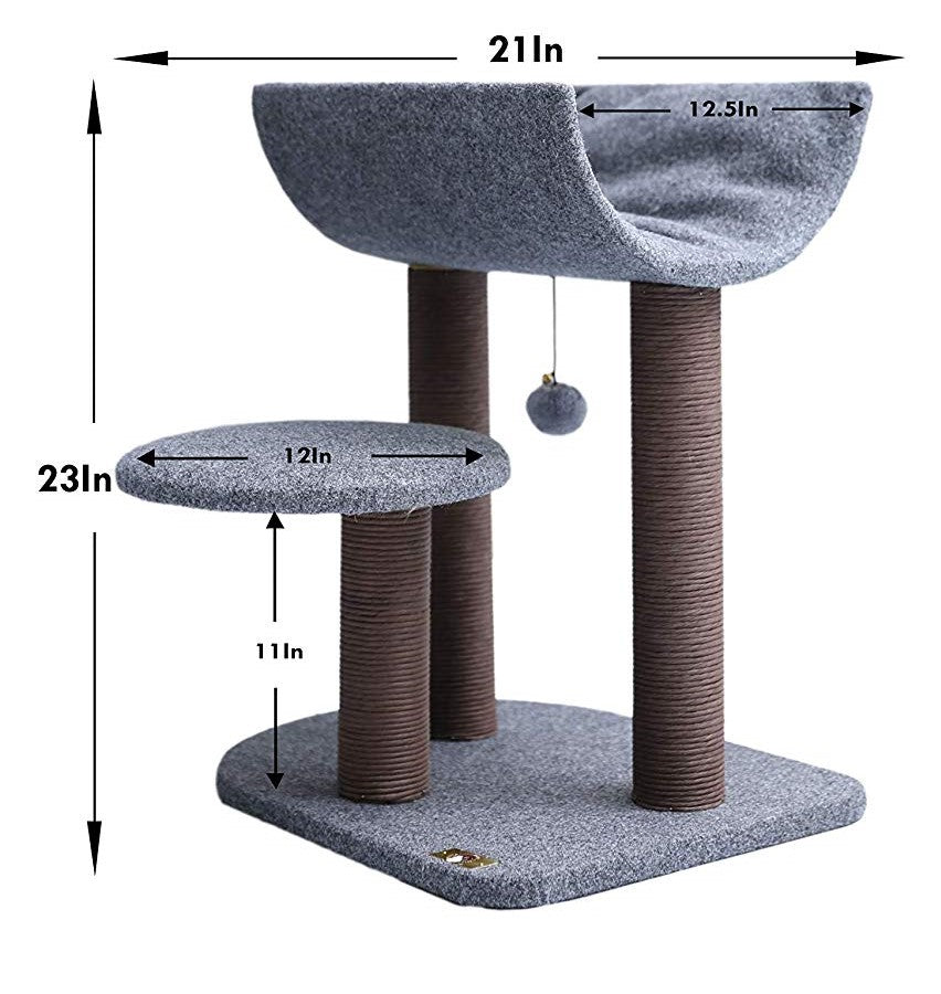 Catry Gray and Brown Cradle Style Cat Tree， Size 20