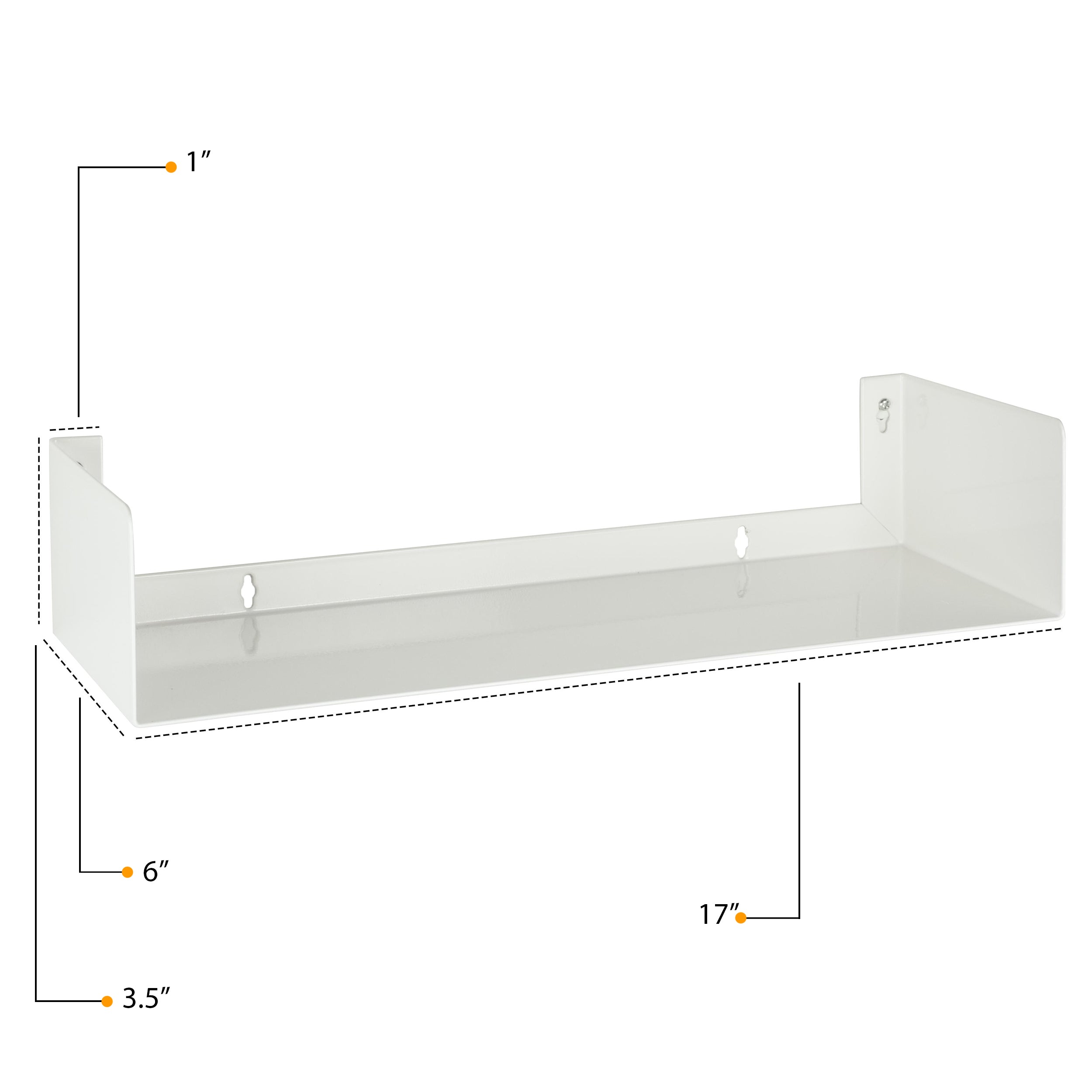 Wallniture Bali Wall Shelves for Kids Room, U Shaped Metal Floating Bookshelves, 17