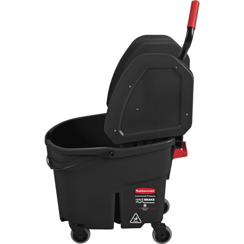 Rubbermaid Executive WaveBrake Down-Press Mop Bucket | Black， 35 Quart | RCP1863898