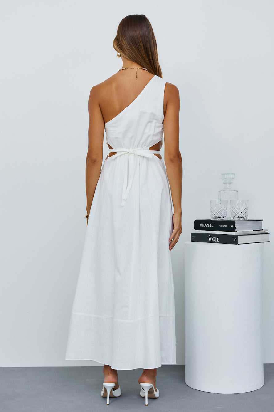 Burnt Soleil Midi Dress White