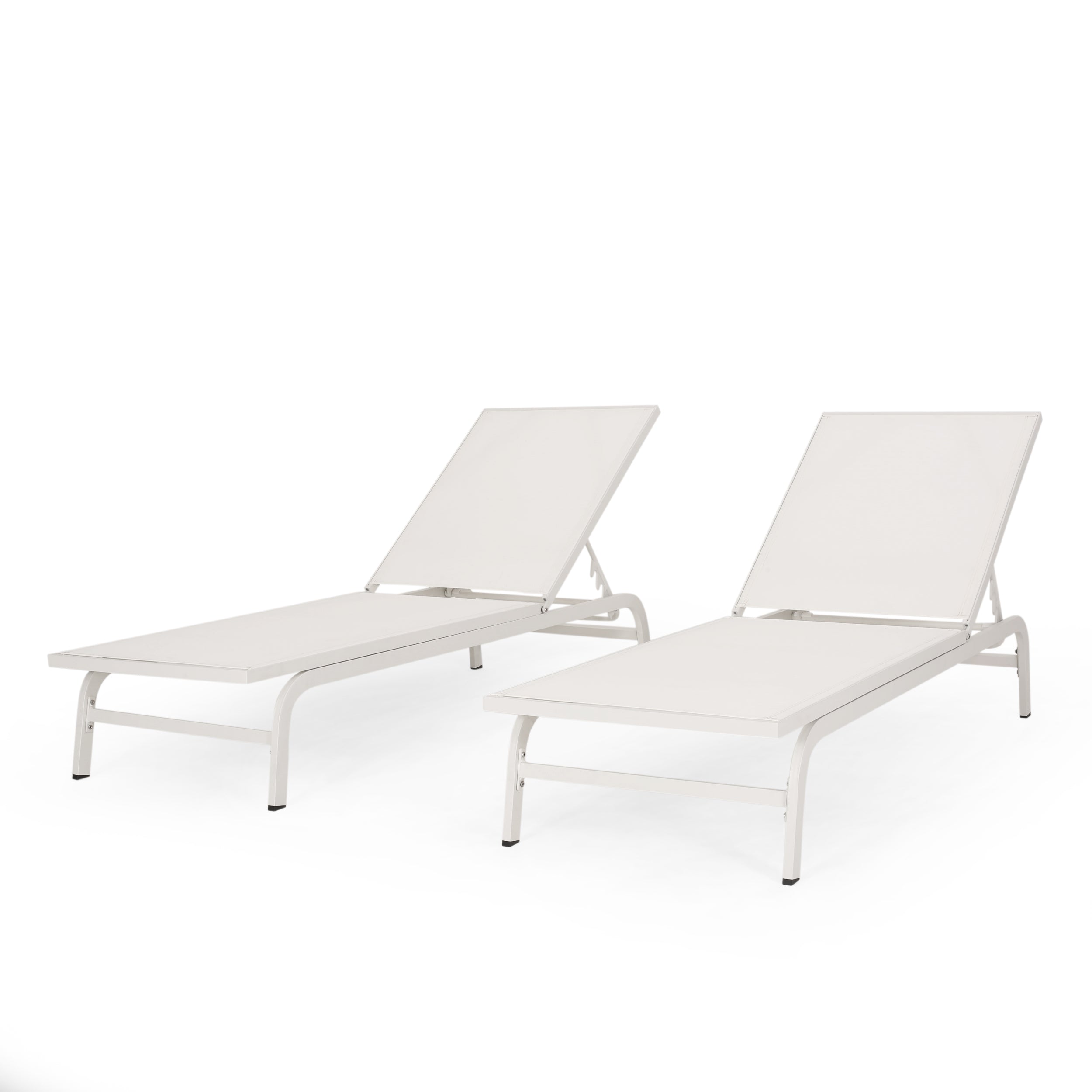 Stekar Outdoor Aluminum and Outdoor Mesh Chaise Lounge, Set of 2