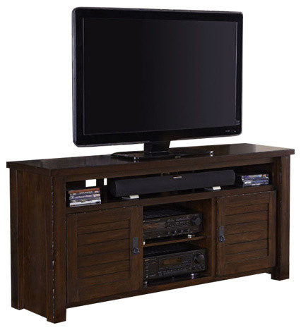 Trestlewood Console   Transitional   Entertainment Centers And Tv Stands   by HedgeApple  Houzz