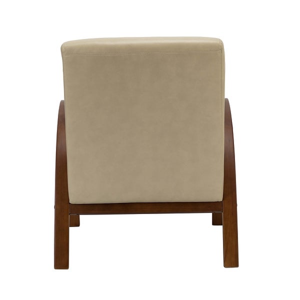 Panope Contemporary Leather Armchair with Button-tufted Back by HULALA HOME