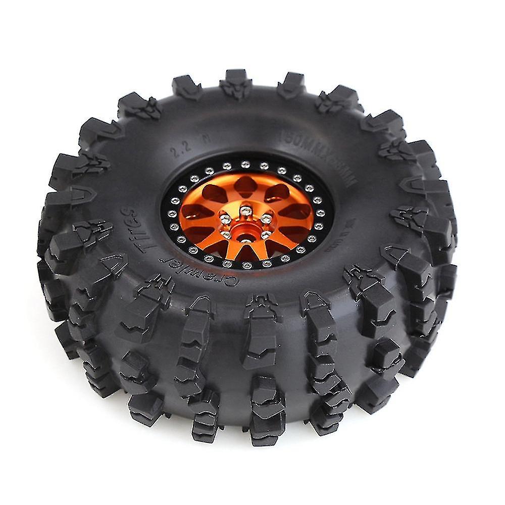 4pcs 150mm Metal 2.2 Beadlock Wheel Rim Tire Set For 1/10 Rc Crawler Car Axial Scx10 Wraith Capra T