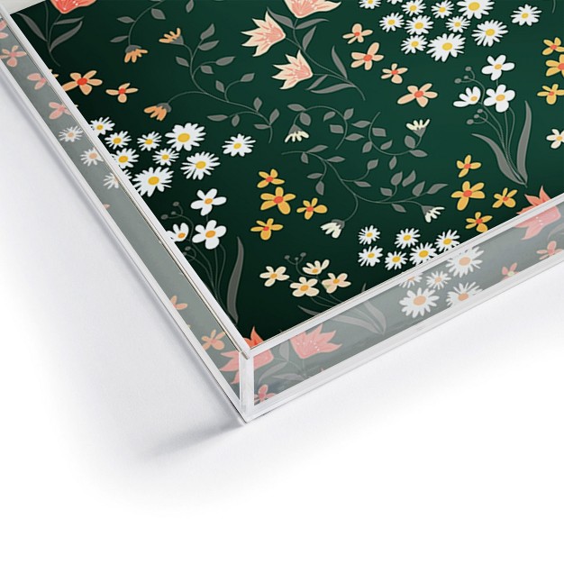 Emanuela Carratoni Meadow Flowers Theme Small Acrylic Tray Deny Designs