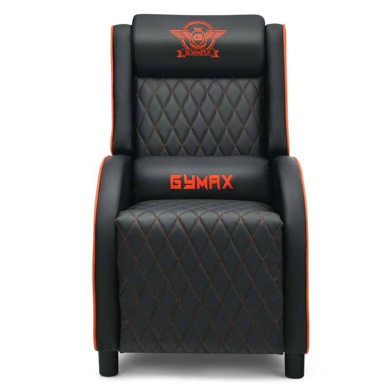 Massage Gaming Recliner Chair, PU Leather Gaming Sofa, Single Sofa, Lounge Sofa, Home Theater Seat with Adjustable Backrest & Footrest