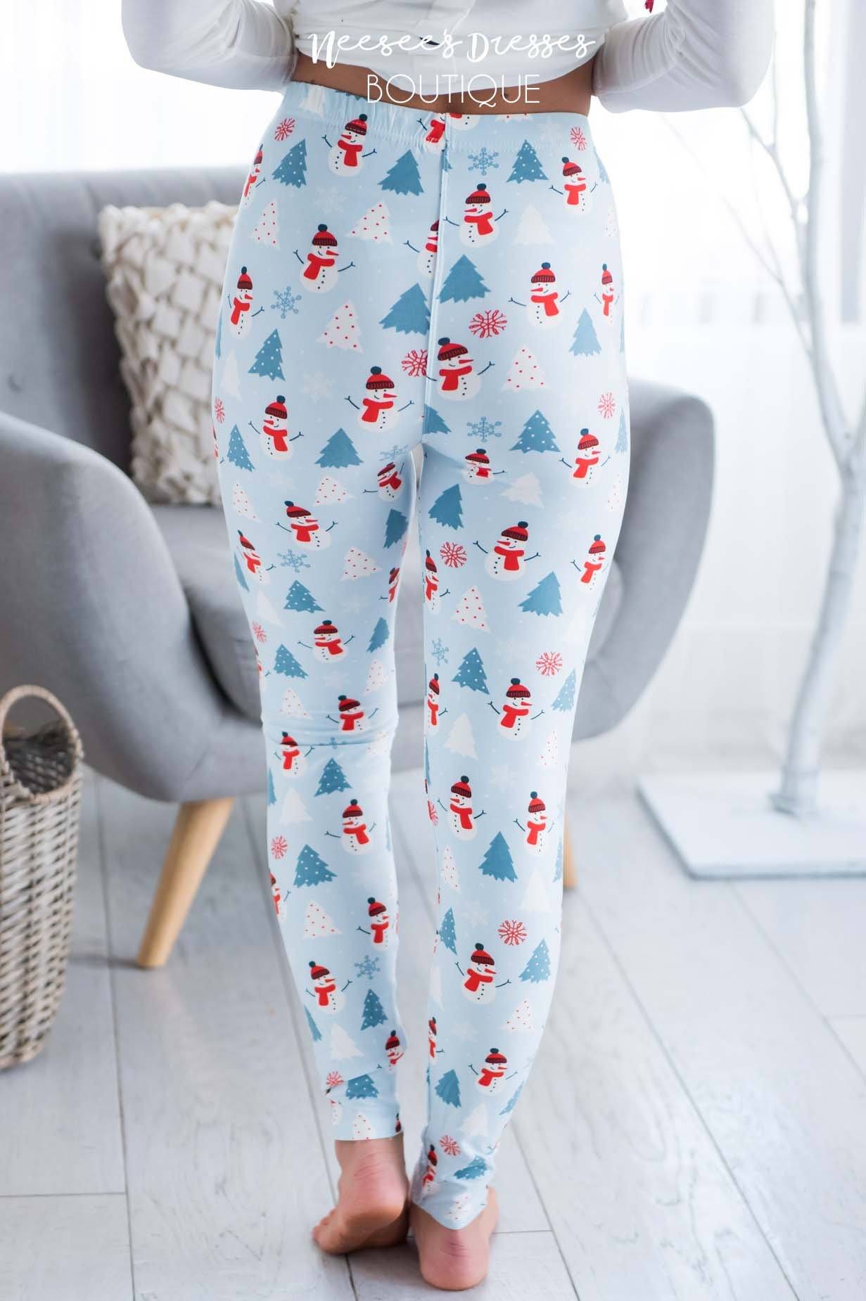 Trees & Snowman Christmas Leggings