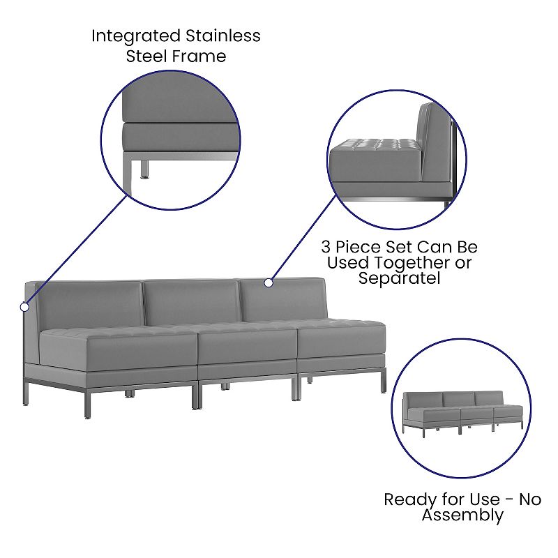 Flash Furniture Hercules Imagination Series LeatherSoft Reception Bench 3-piece Set