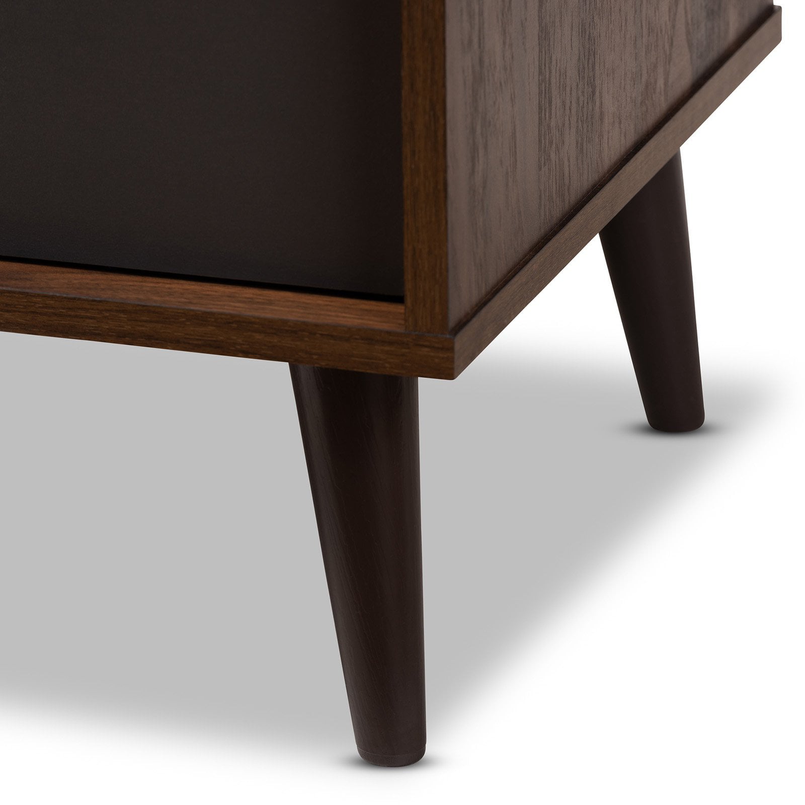 Baxton Studio Samuel Mid-Century Modern TV Stand - Brown and Dark Grey