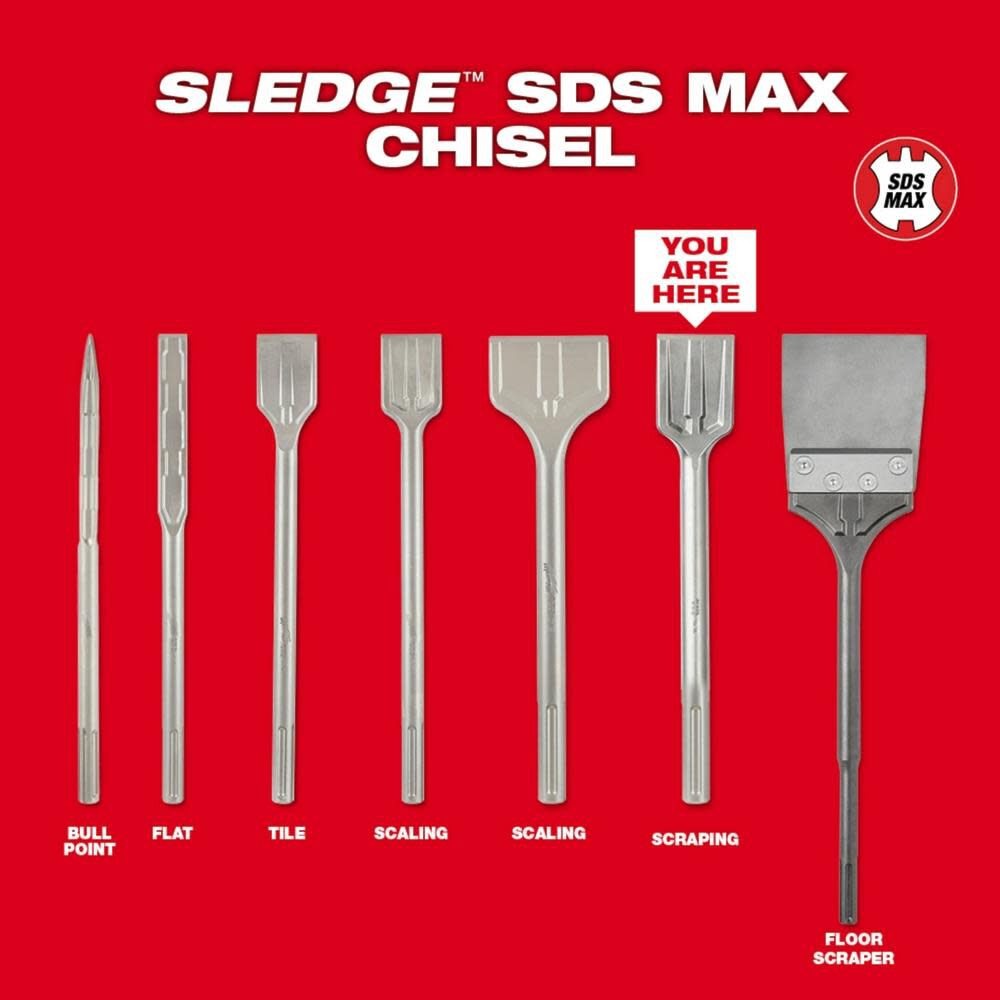 Milwaukee SDS-Max 2 in. x 12 in. Demolition Scraping Chisel 48-62-4089 from Milwaukee