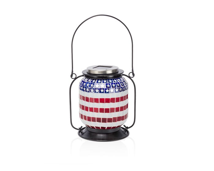 Alpine Solar Patriotic Lantern with Cool White LED - SLL2224SLR