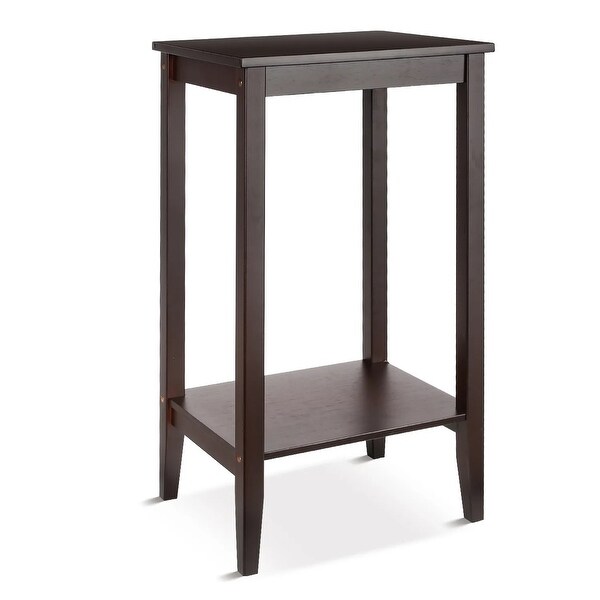 End Table， 2-Tier Nightstand with Shelf， Narrow Side Table for Small Space in Living Room， Bedroom and Balcony