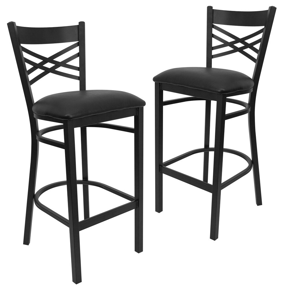 2 Pack ''X'' Back Metal Restaurant Barstool   17\