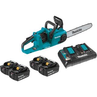 Makita LXT 14 in. 18V X2 (36V) Lithium-Ion Brushless Battery Chain Saw Kit with Four 5.0 Ah Batteries and Charger XCU03PT1