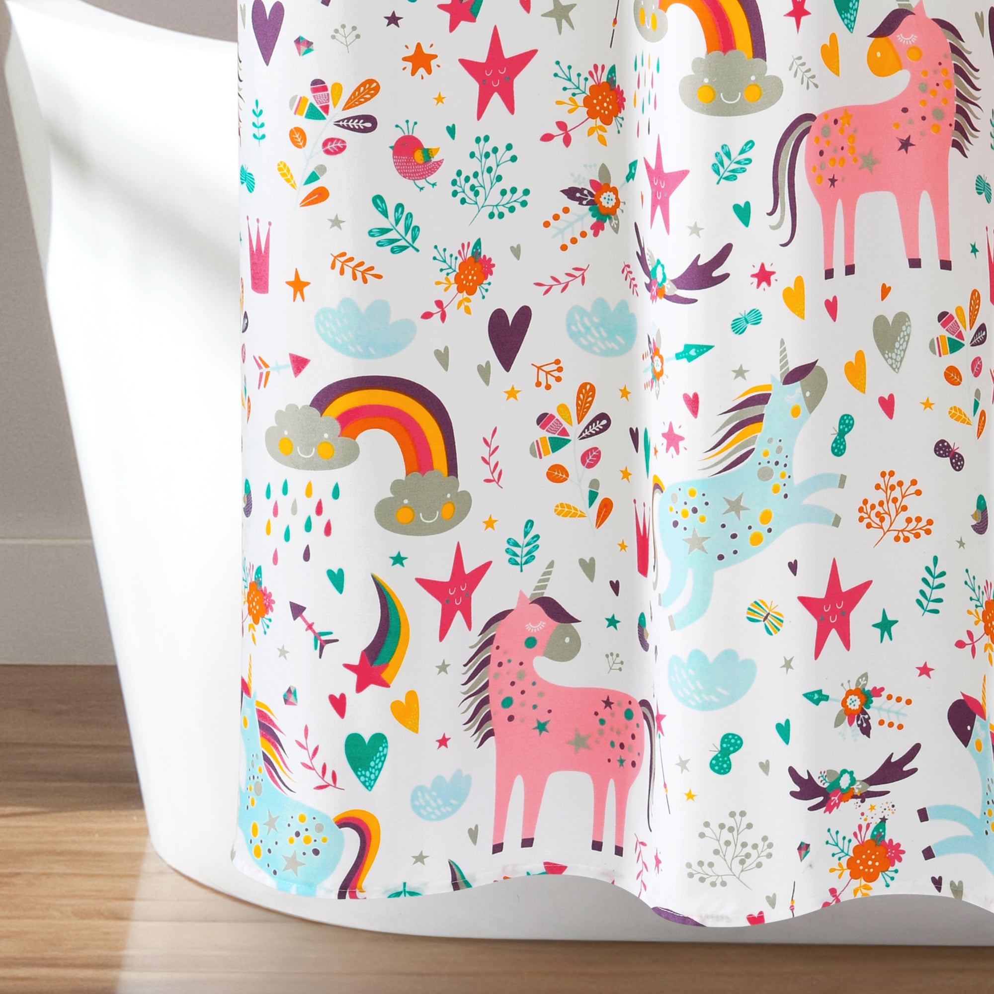 Unicorn Heart Shower Curtain