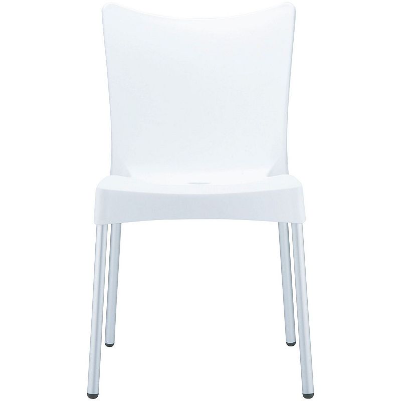 33.25 White Stackable Outdoor Patio Dining Chair