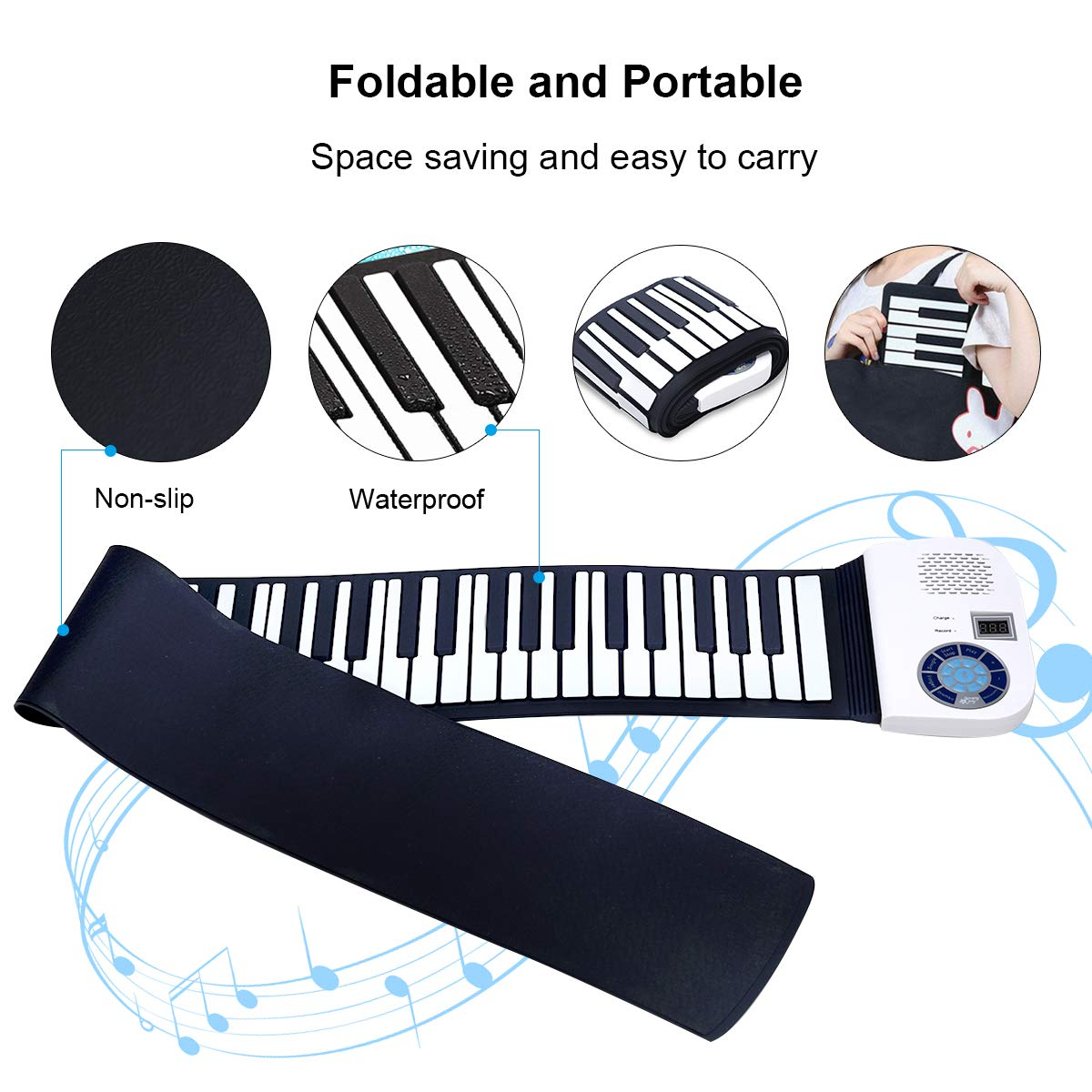 88 Keys Roll Up Piano, Upgraded Electronic Piano Keyboard