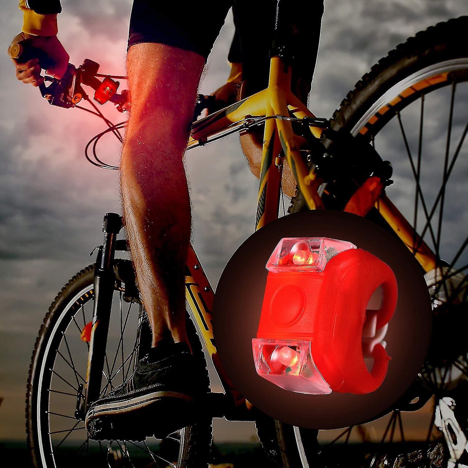 12 Pieces Silicone Bicycle Light Waterproof Bicycle Headlight And Taillight Silicone Led Bike Light