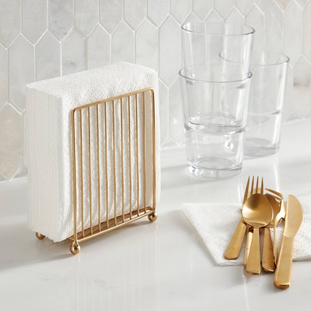 Delavan Collection Metal Wire Napkin Holder Gold