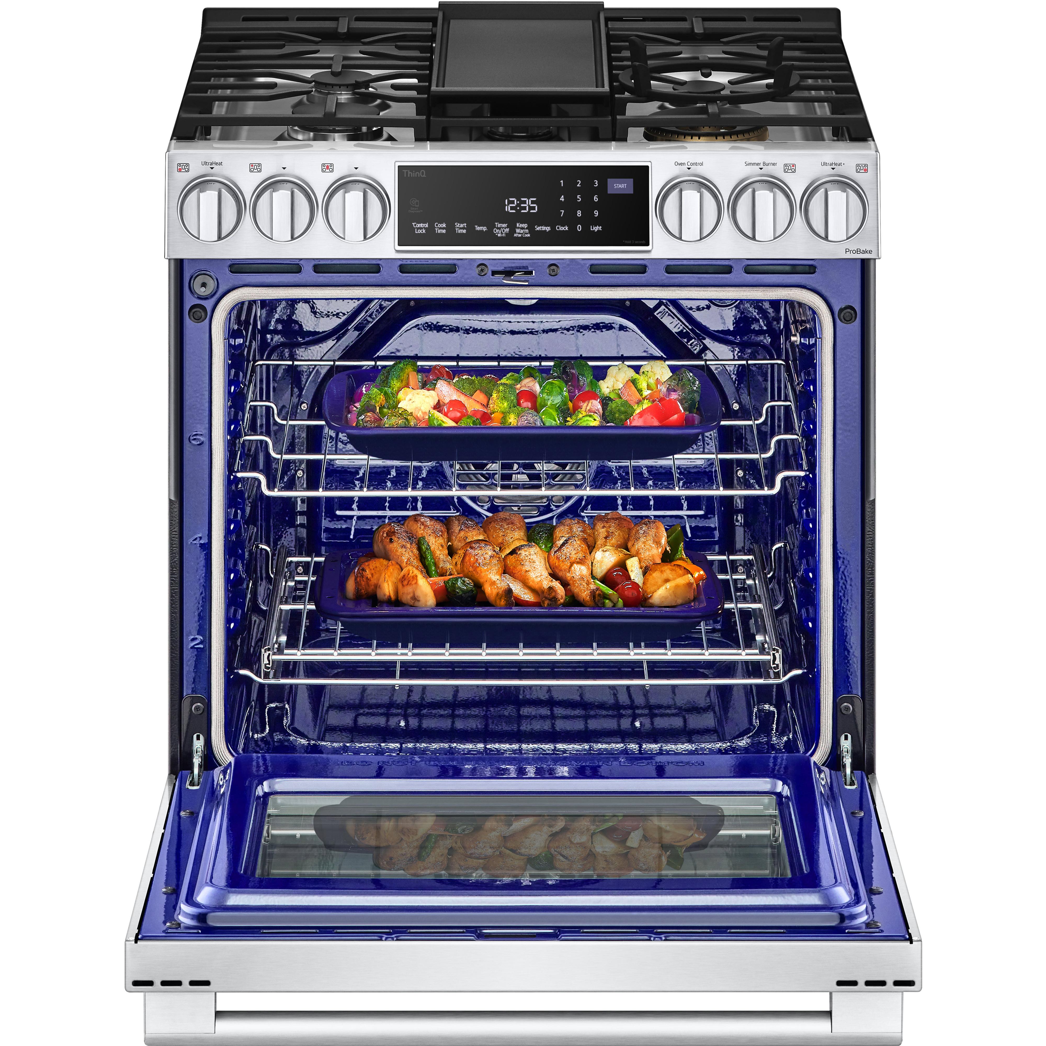 LG 30-inch Slide-in Gas Range with Convection Technology LSGS6338F