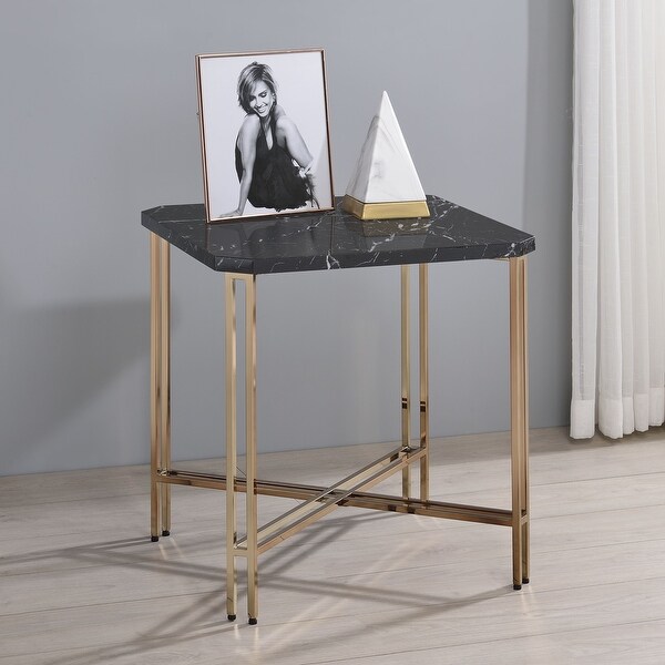 Strick and Bolton Dominic Faux Marble Square End Table