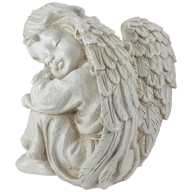 Ivory Resting Angel Outdoor Patio Garden Statue