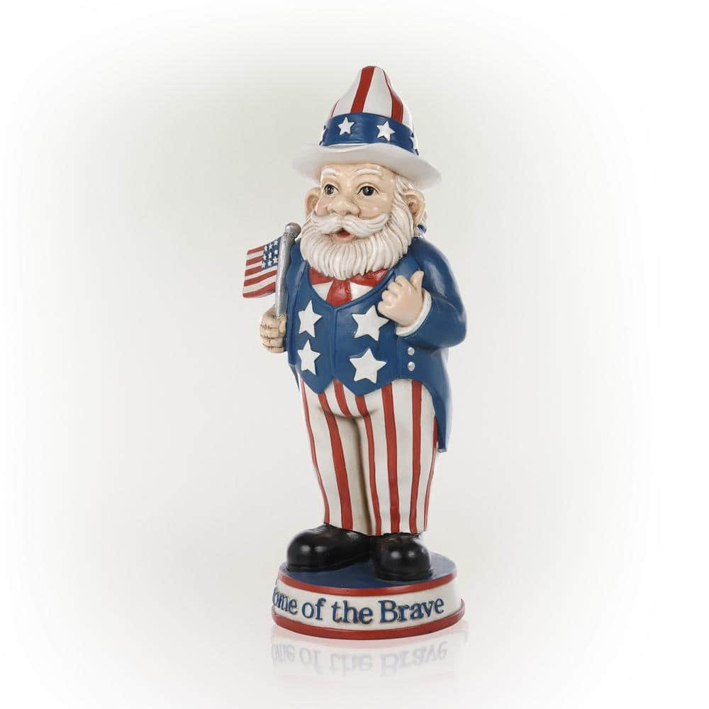 Alpine Corporation 12 in. H Uncle Sam Gnome of the Brave