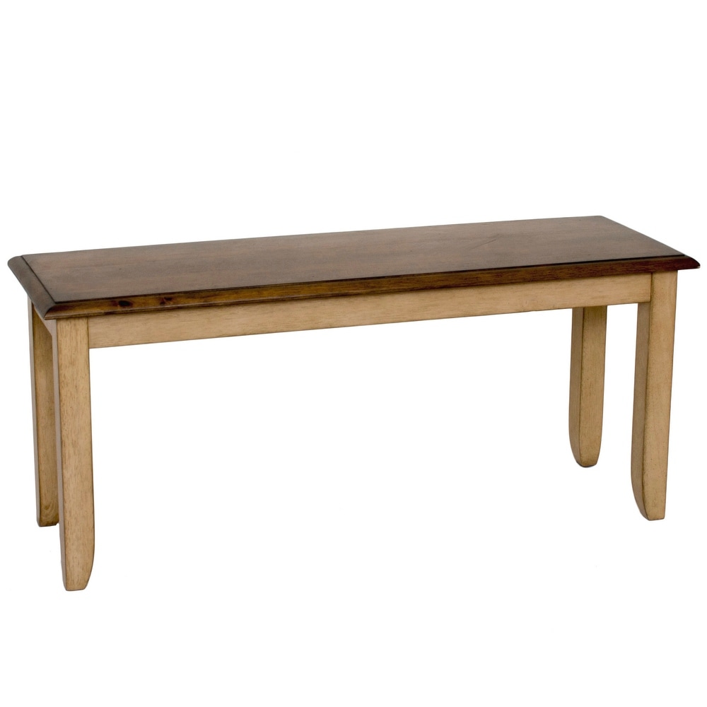 Brook Two Tone Brown Dining Bench 18 in. X 42 in. X 14 in.   14\