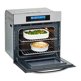 Haier 24 in. Single Electric Wall Oven with Convection in Stainless Steel HCW2360AES